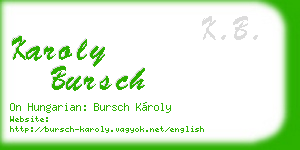 karoly bursch business card